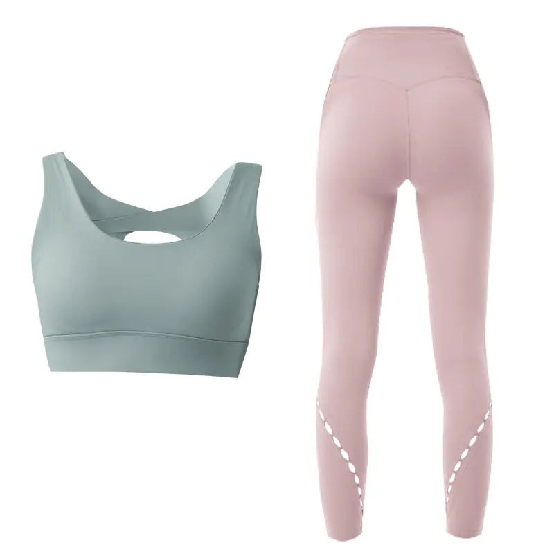 Yoga Set for Women - Sports Bra and Running Top