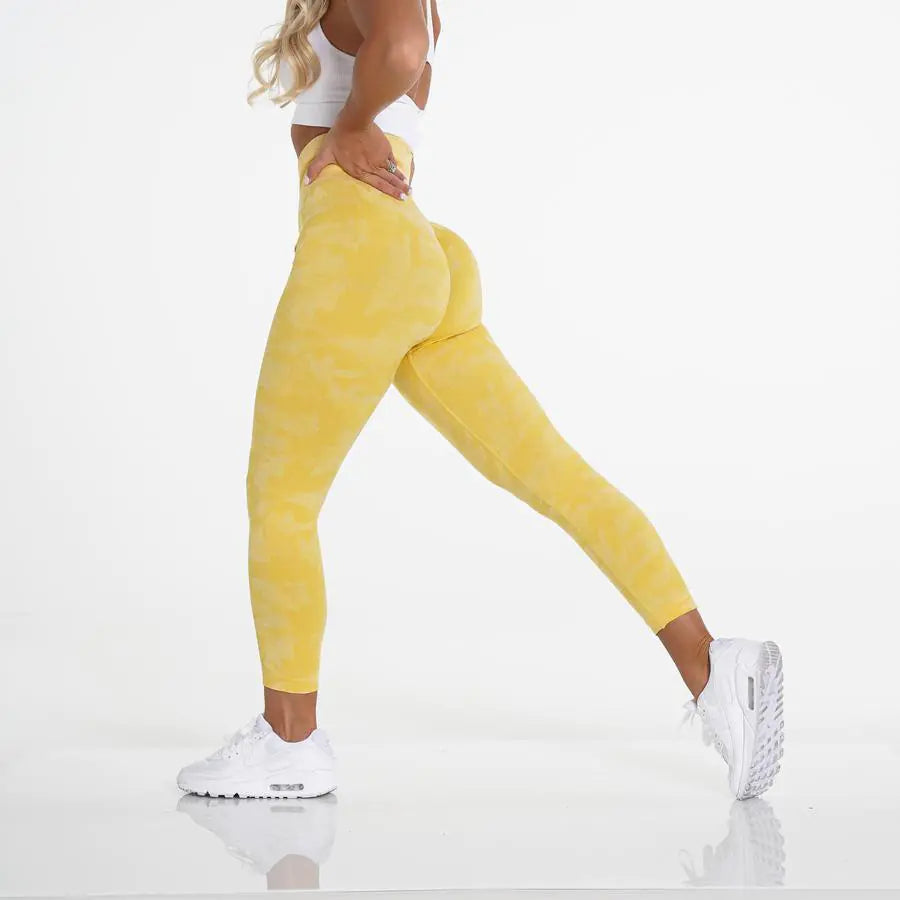 Cropped Camouflage Jacquard Seamless Yoga Pants