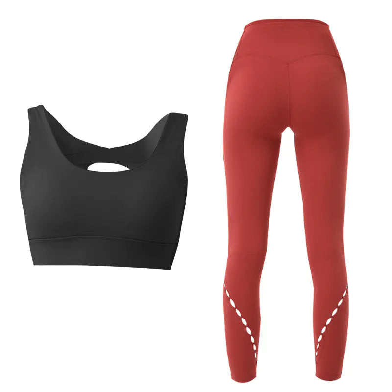 Yoga Set for Women - Sports Bra and Running Top