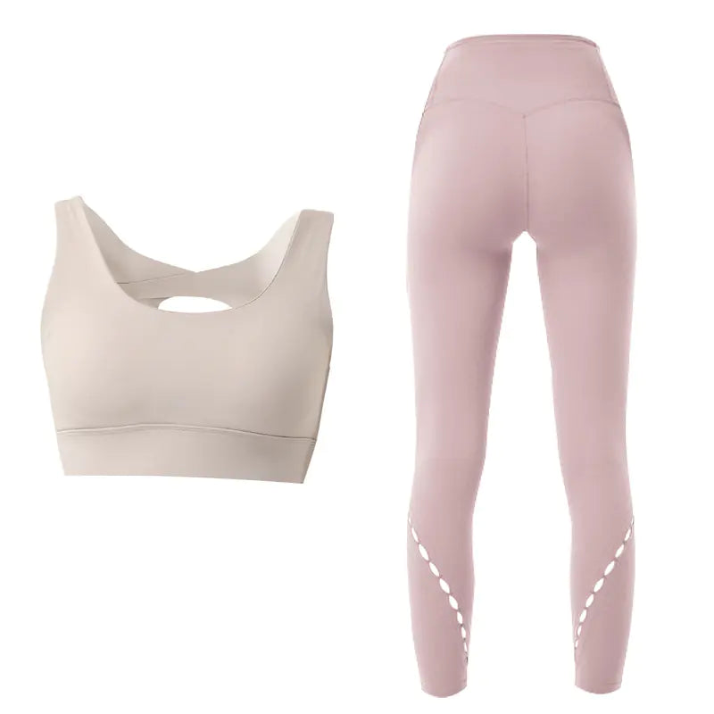 Yoga Set for Women - Sports Bra and Running Top